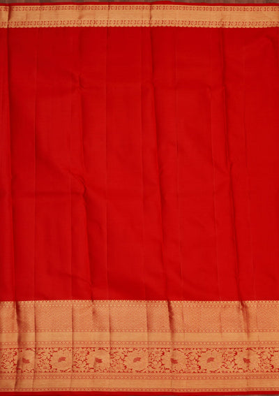 Red Zariwork Pure Silk Saree-Koskii