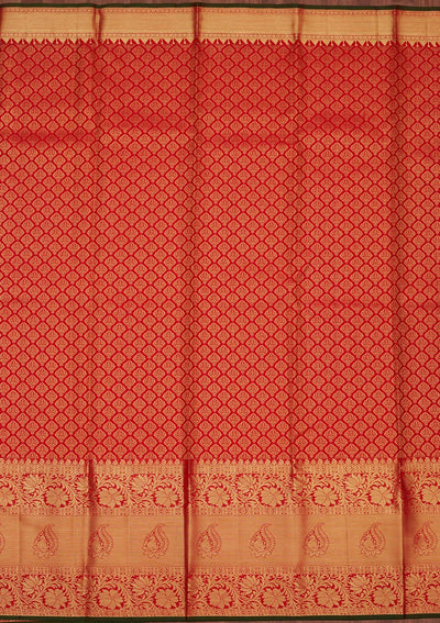 Red Zariwork Pure Silk Saree-Koskii