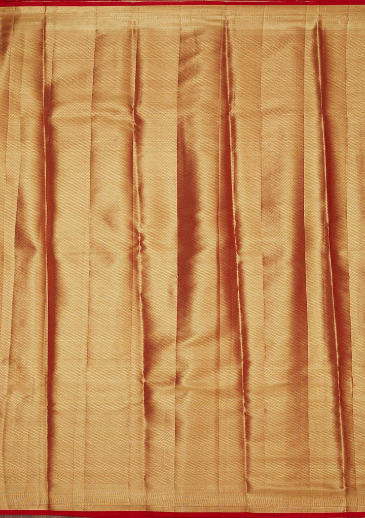 Red Zariwork Pure Silk Saree-Koskii
