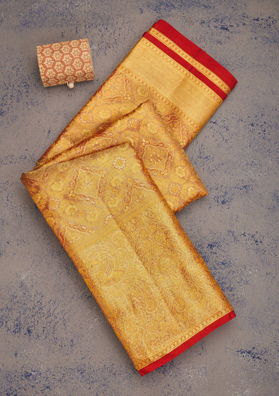 Red Zariwork Pure Silk Saree-Koskii