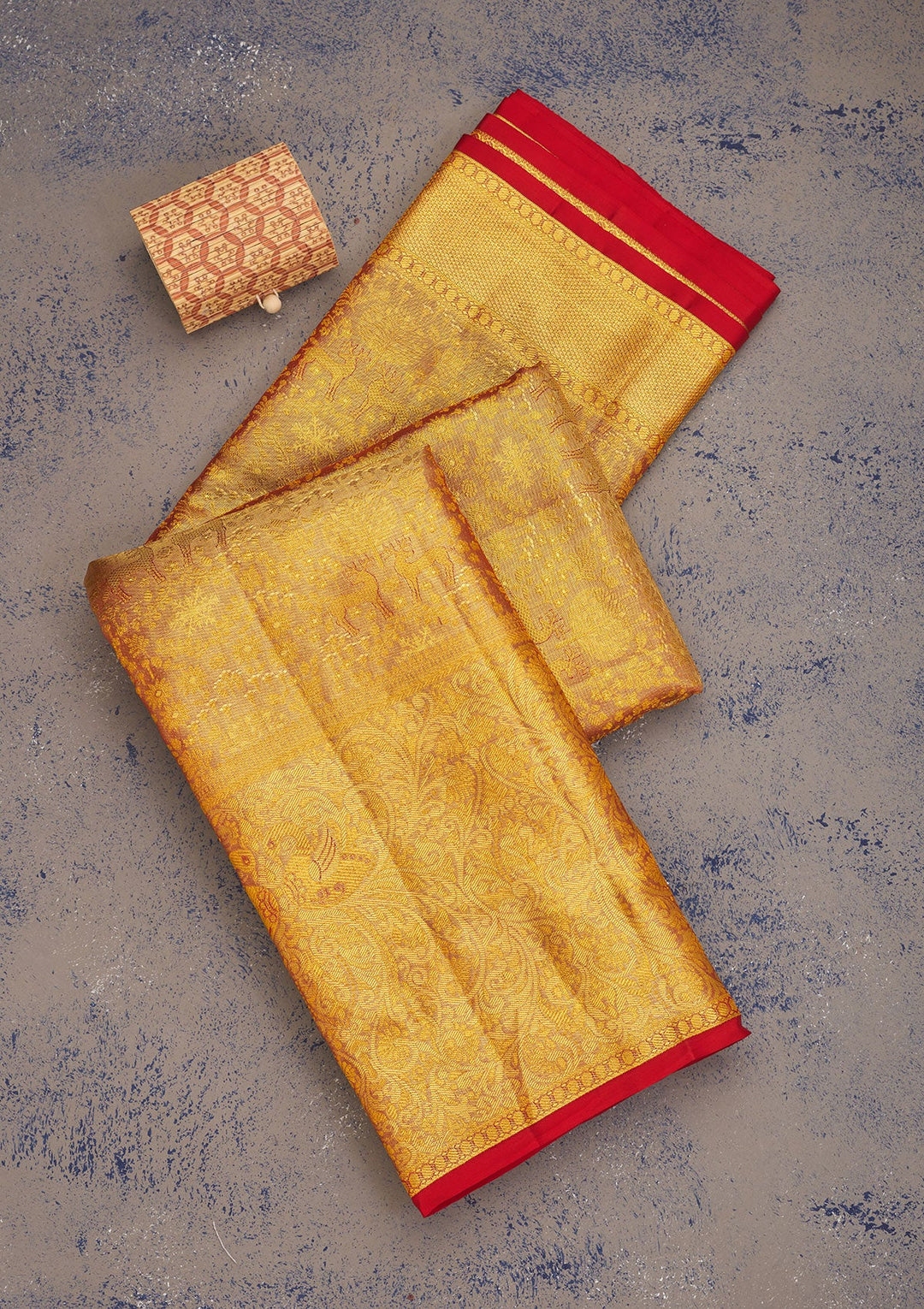 Red Zariwork Pure Silk Saree-Koskii