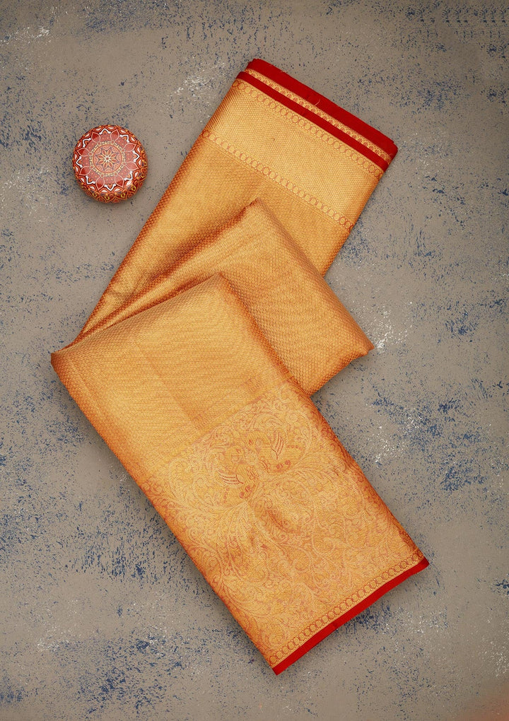 Red Zariwork Pure Silk Saree-Koskii