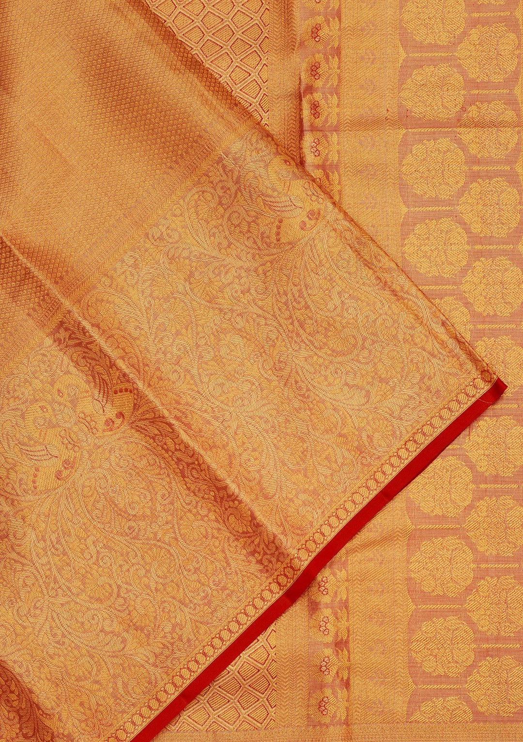 Red Zariwork Pure Silk Saree-Koskii