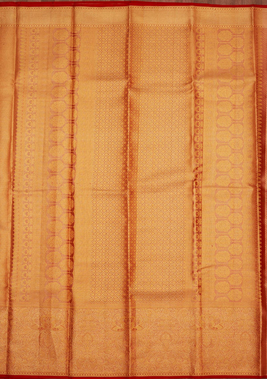 Red Zariwork Pure Silk Saree-Koskii