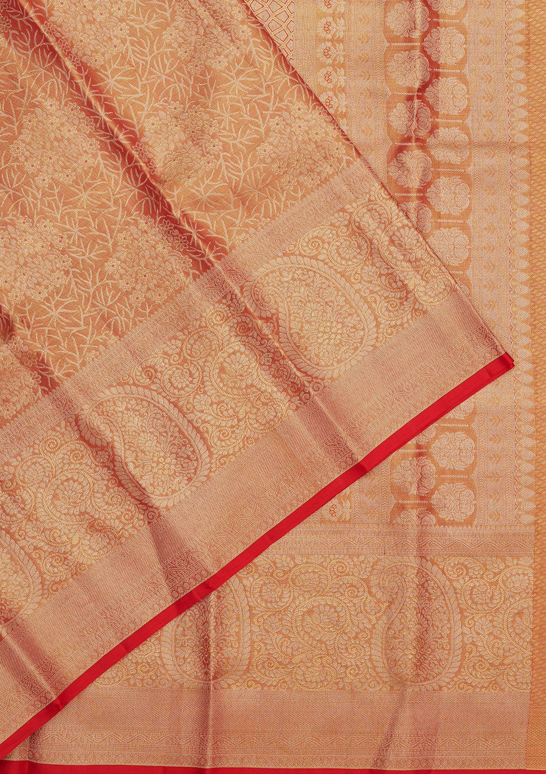 Red Zariwork Pure Silk Saree-Koskii