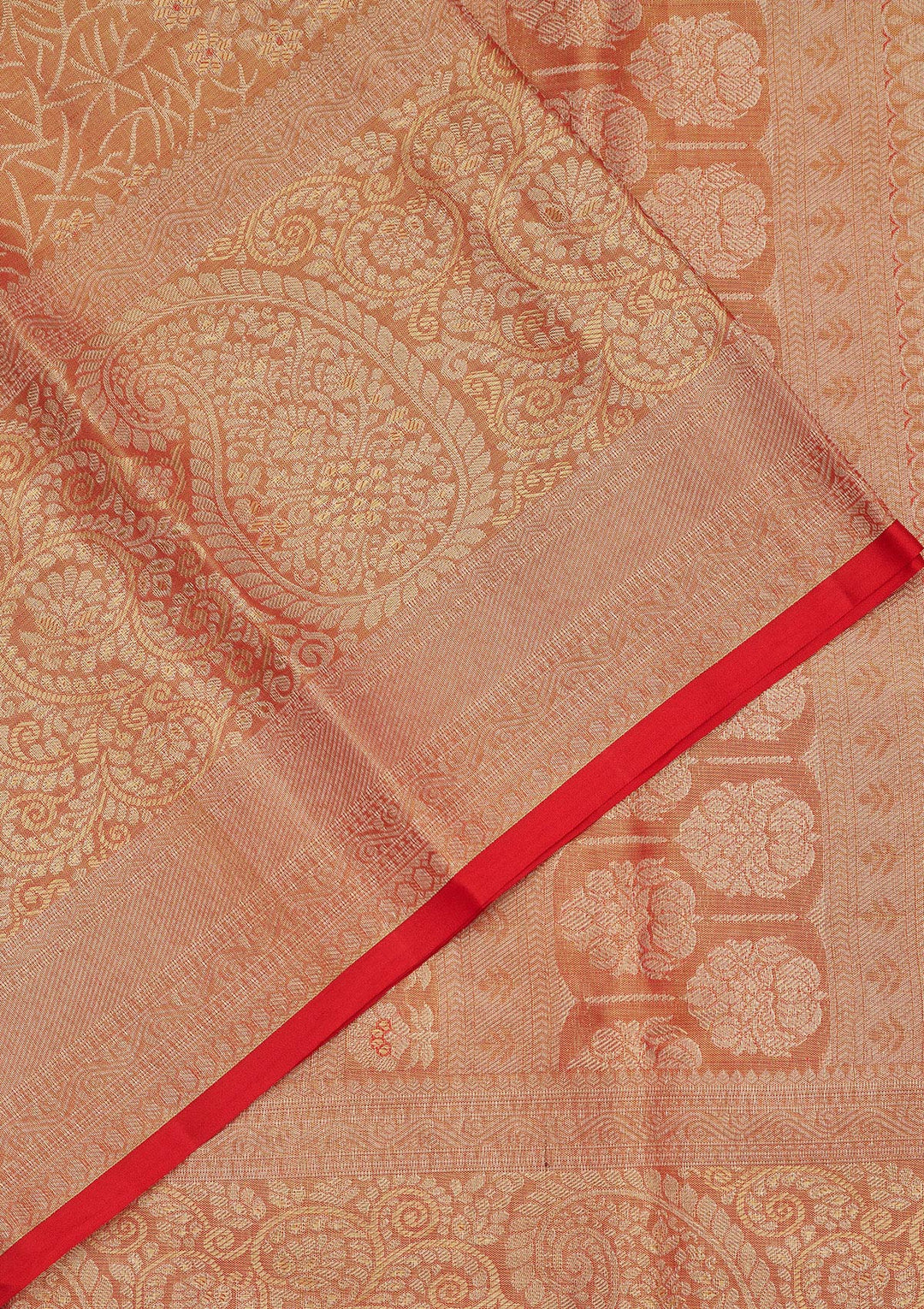 Red Zariwork Pure Silk Saree-Koskii