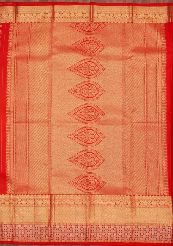 Red Zariwork Pure Silk Saree-Koskii
