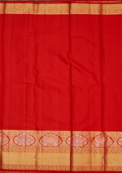 Red Zariwork Pure Silk Saree-Koskii