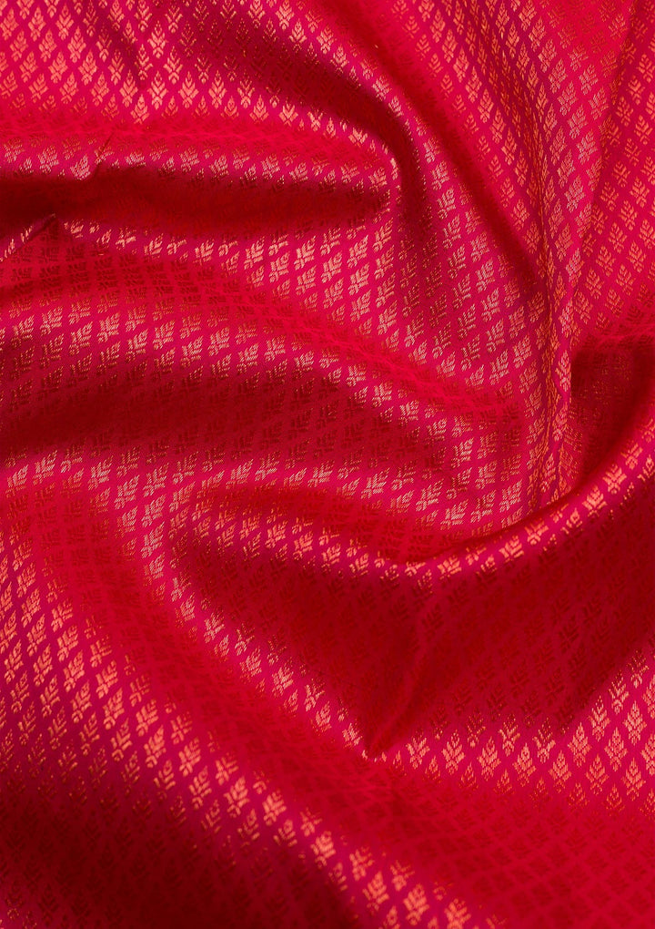 Red Zariwork Pure Silk Saree-Koskii