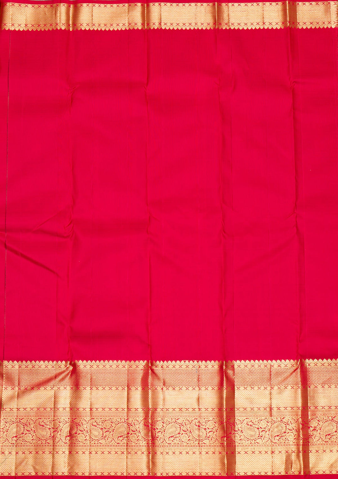 Red Gold Zariwork Pure Silk Saree - Koskii