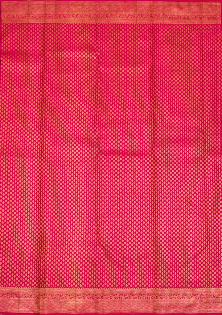 Red Gold Zariwork Pure Silk Saree - Koskii