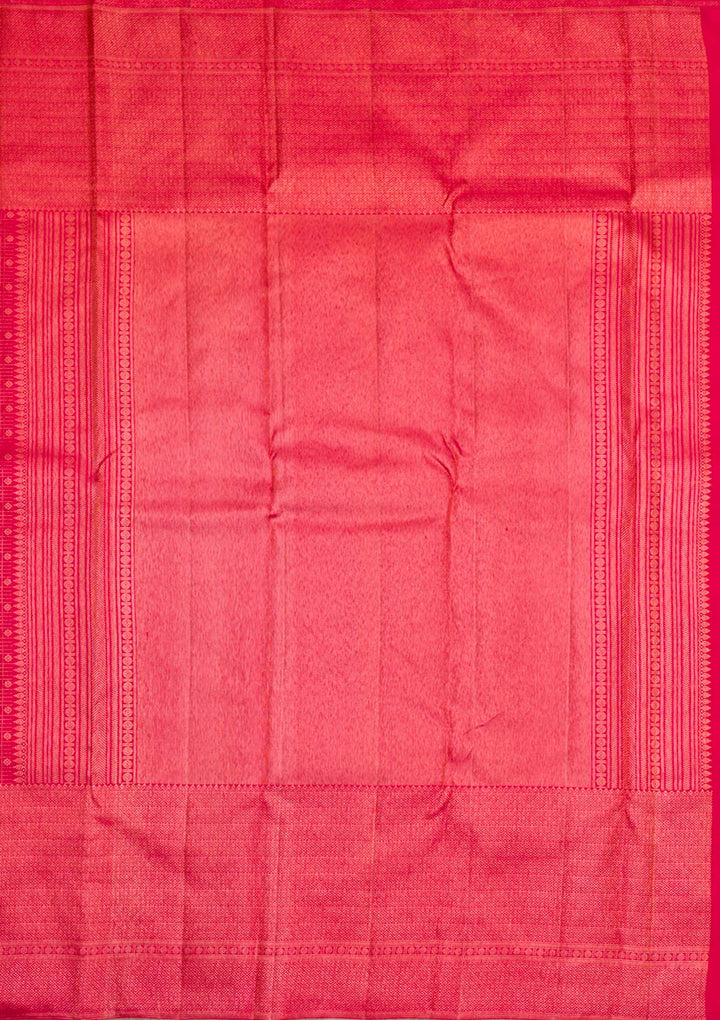 Red Gold Zariwork Pure Silk Saree - Koskii