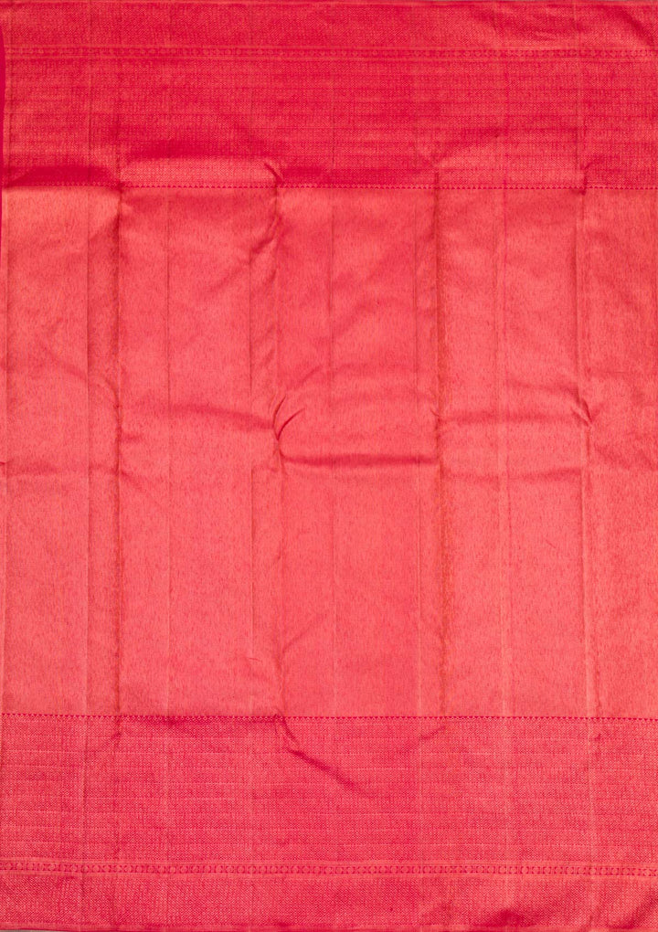 Red Gold Zariwork Pure Silk Saree - Koskii