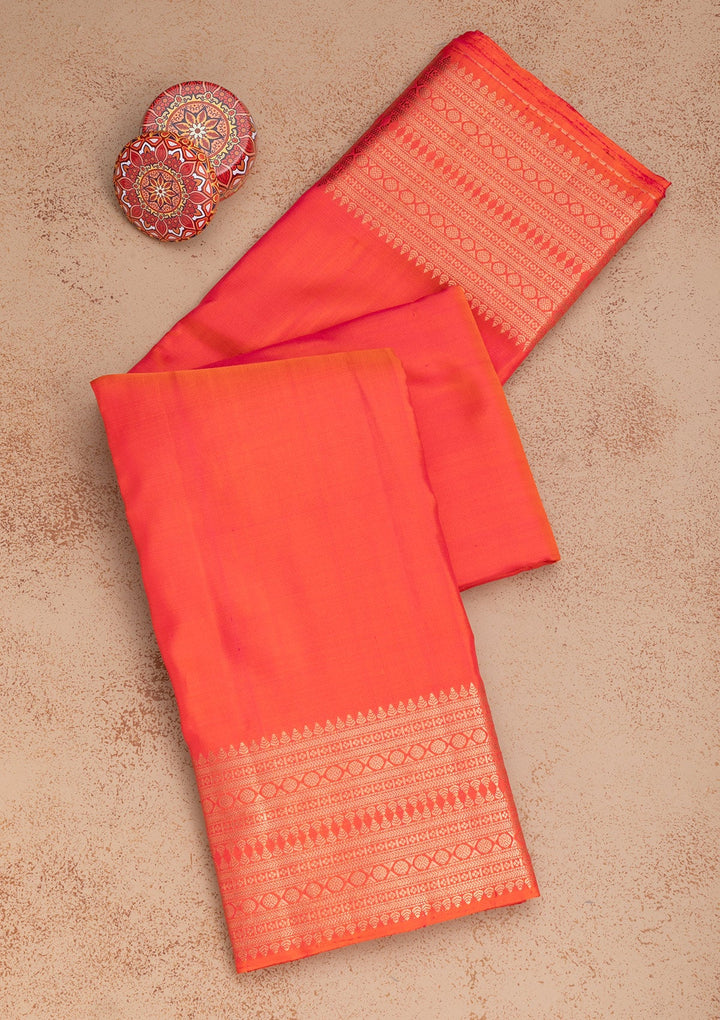 Red Zariwork Pure Silk Saree-Koskii