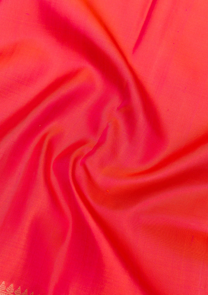 Red Zariwork Pure Silk Saree-Koskii