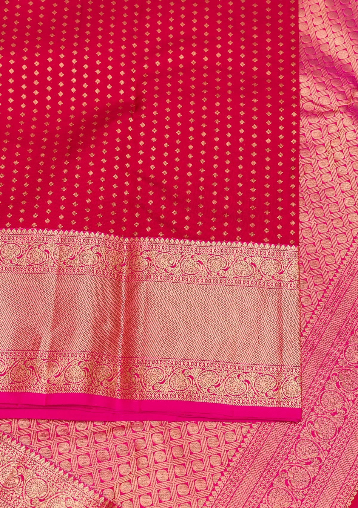 Red Zariwork Pure Silk Saree-Koskii