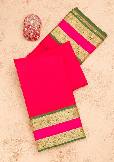 Red Zariwork Pure Silk Saree-Koskii