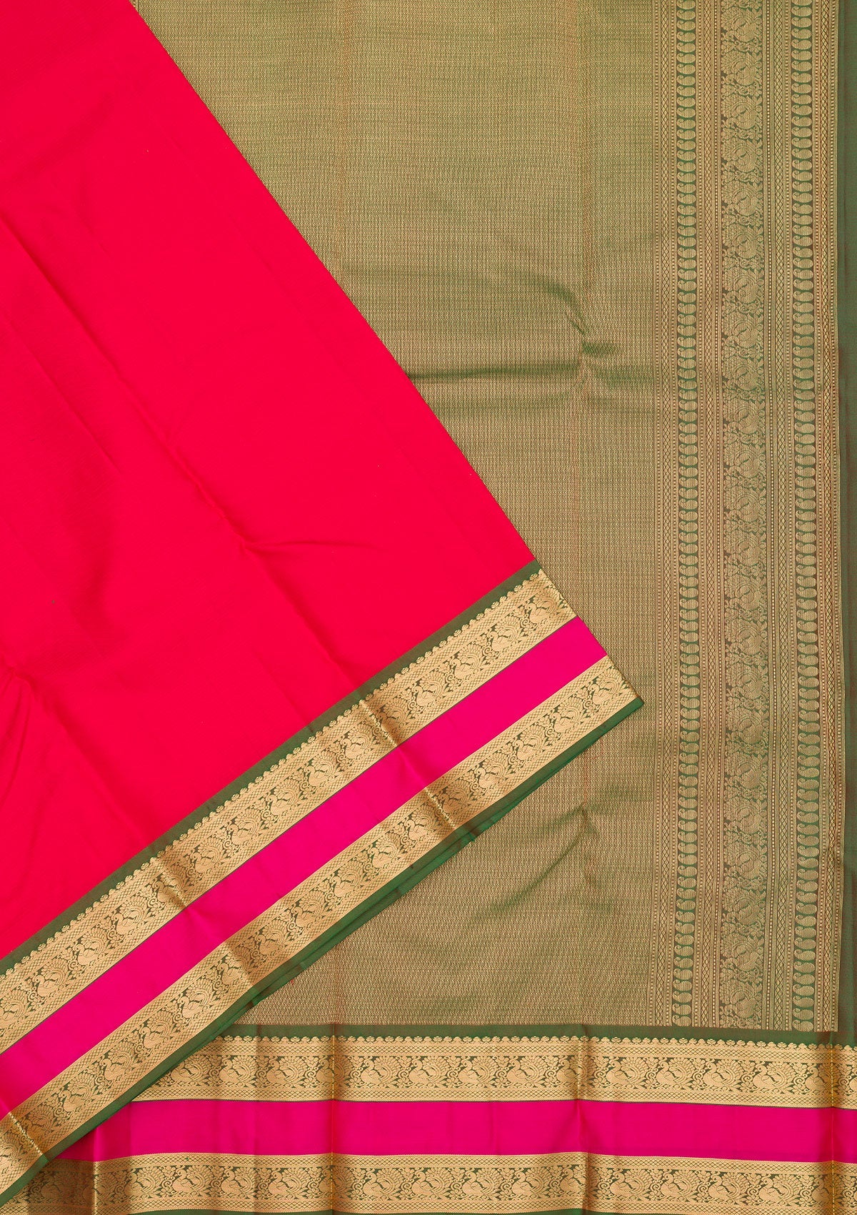 Red Zariwork Pure Silk Saree-Koskii