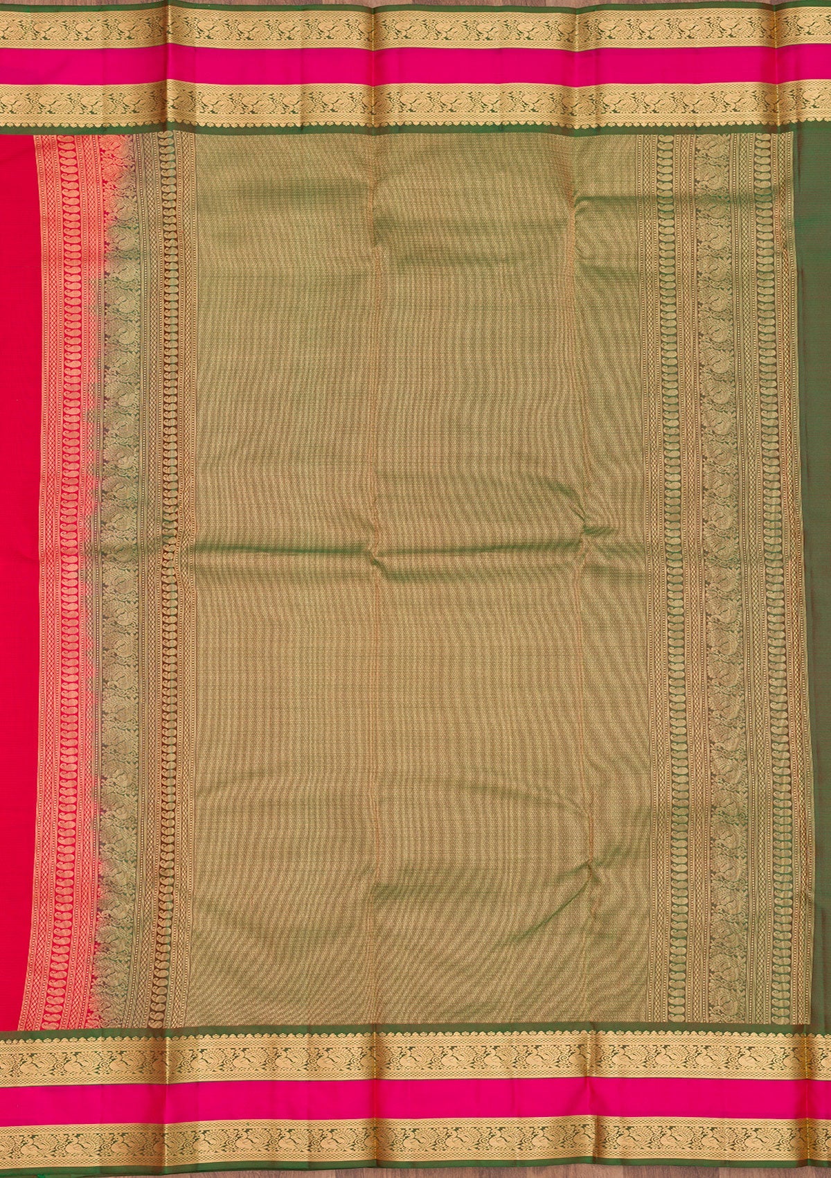 Rani Pink Zariwork Pure Silk Saree-Koskii