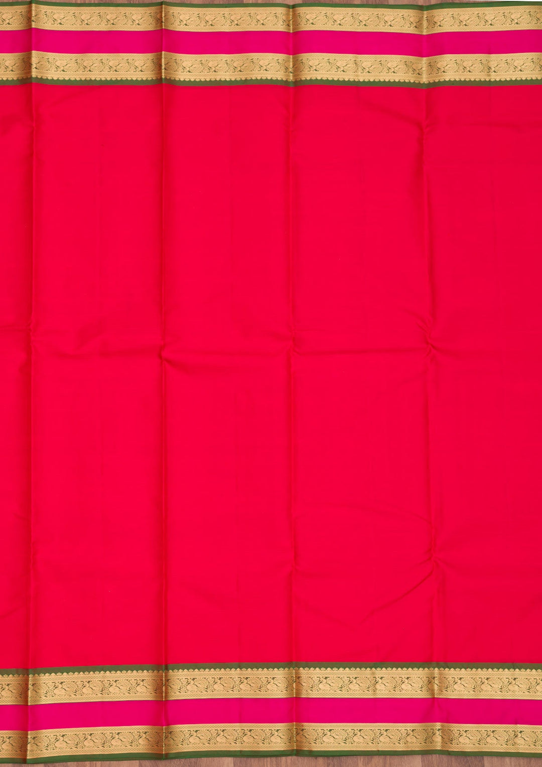 Rani Pink Zariwork Pure Silk Saree-Koskii