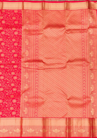 Red Zariwork Pure Silk Saree-Koskii