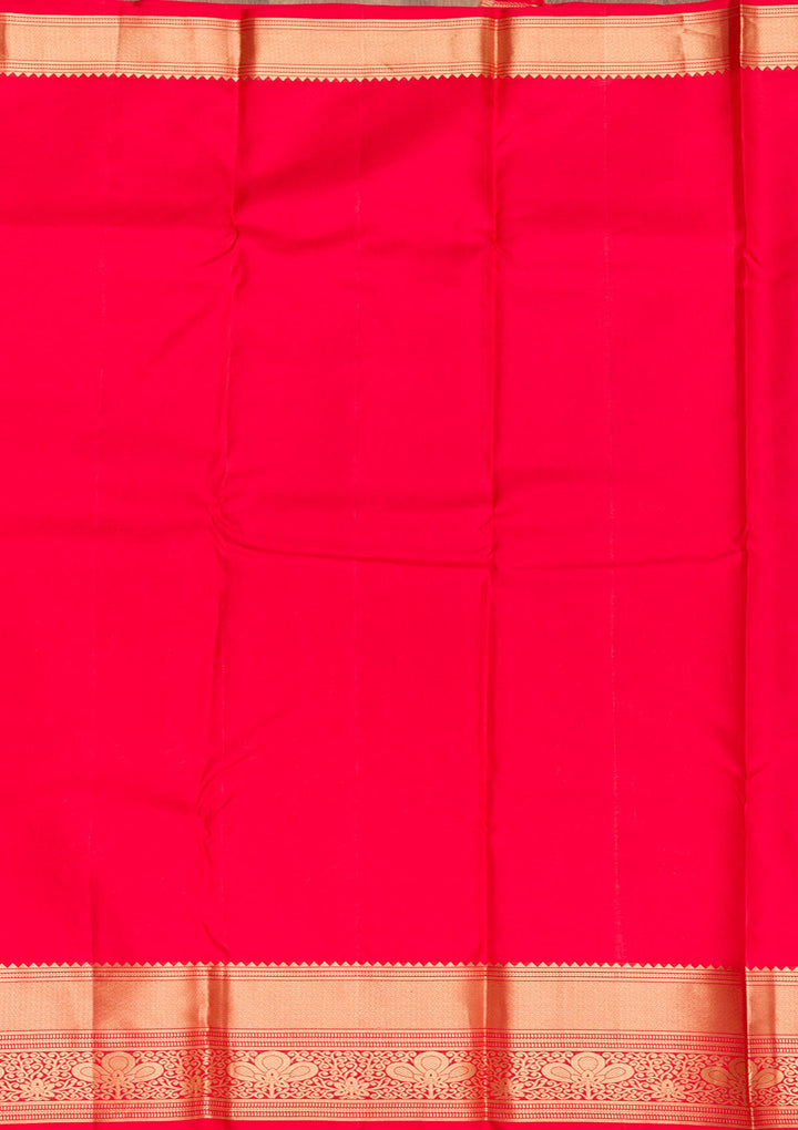 Red Zariwork Pure Silk Saree-Koskii