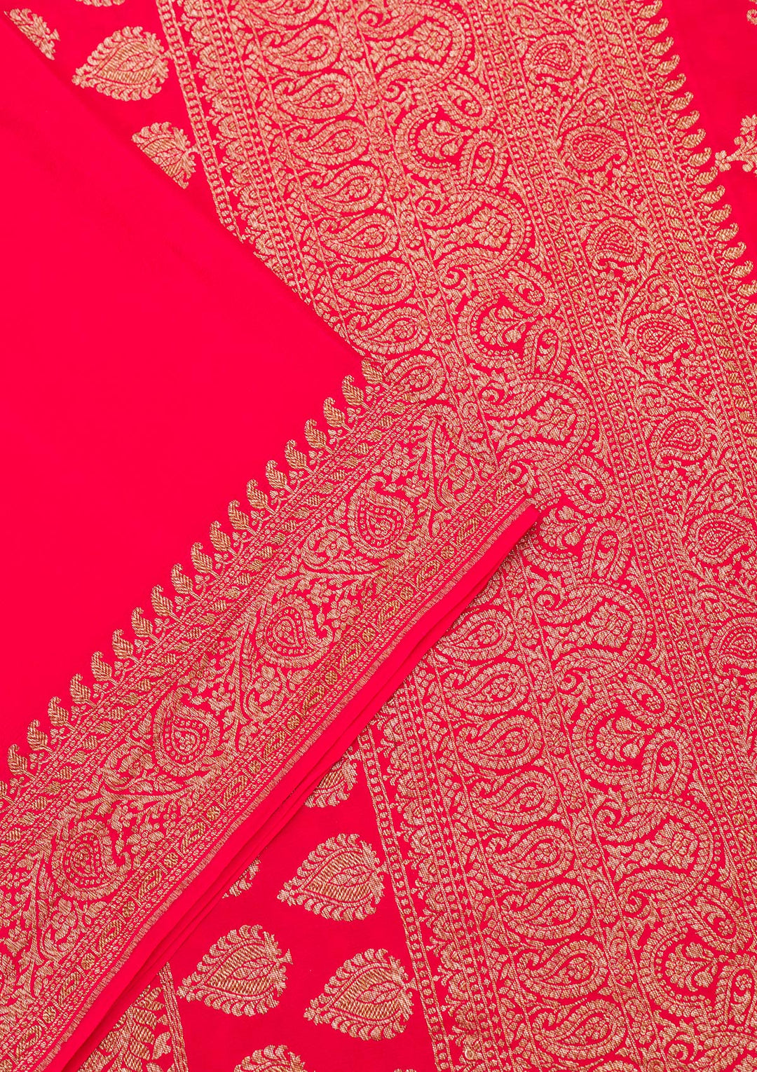 Red Zariwork Pure Silk Saree-Koskii