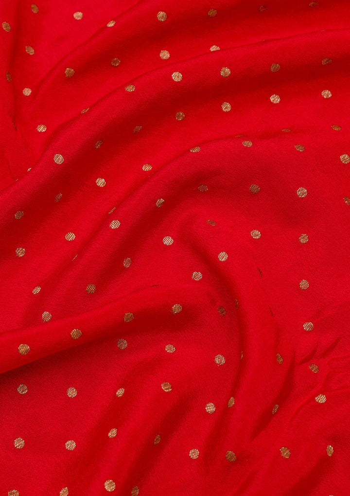Red Zariwork Pure Silk Saree-Koskii