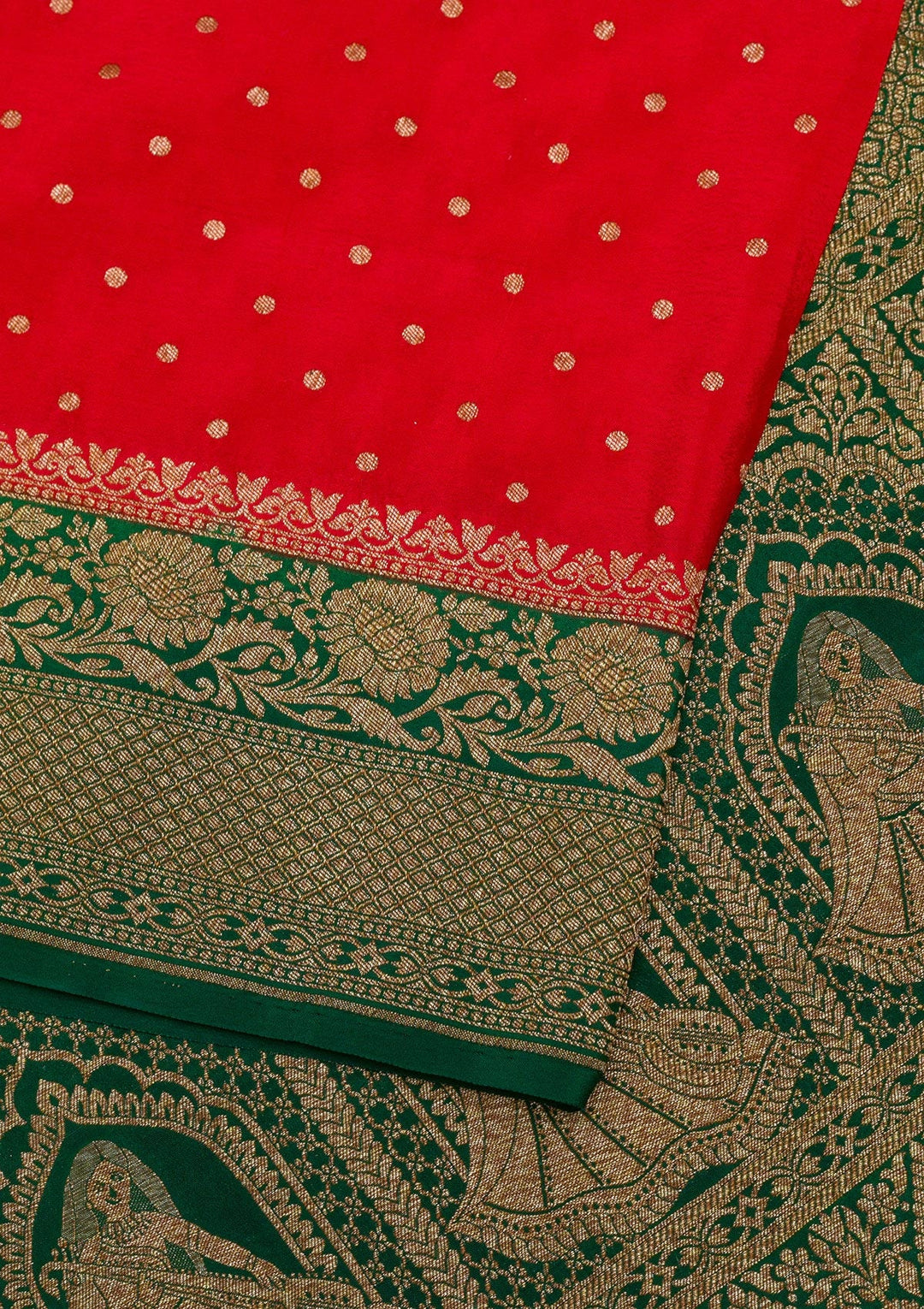 Red Zariwork Pure Silk Saree-Koskii