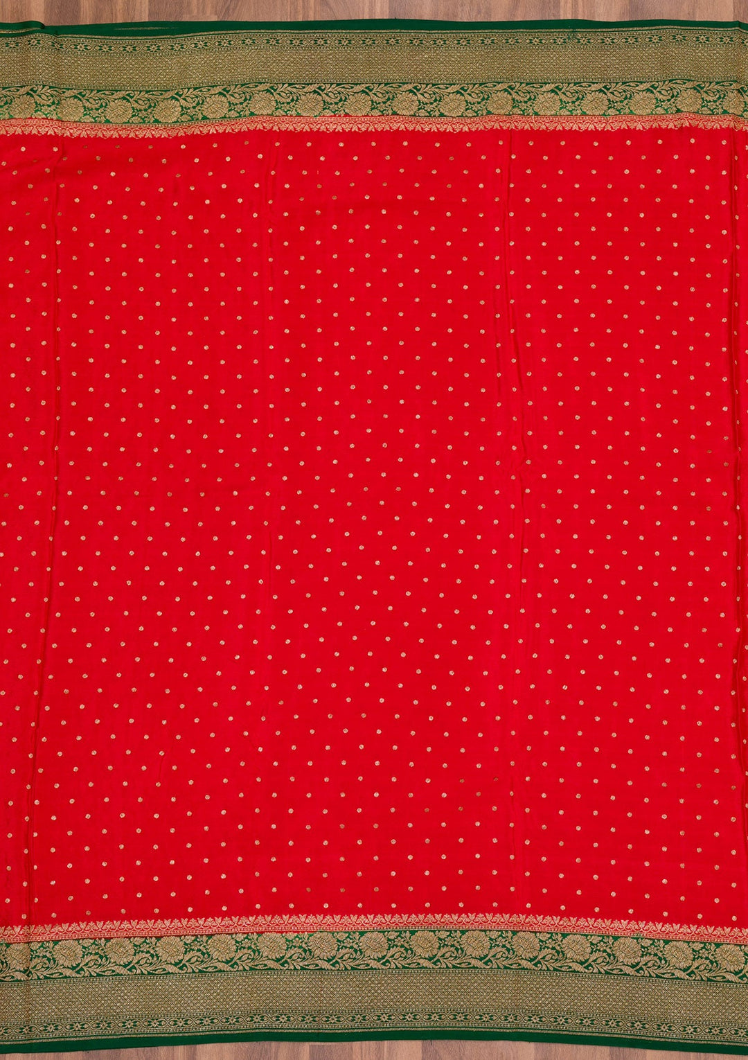 Red Zariwork Pure Silk Saree-Koskii