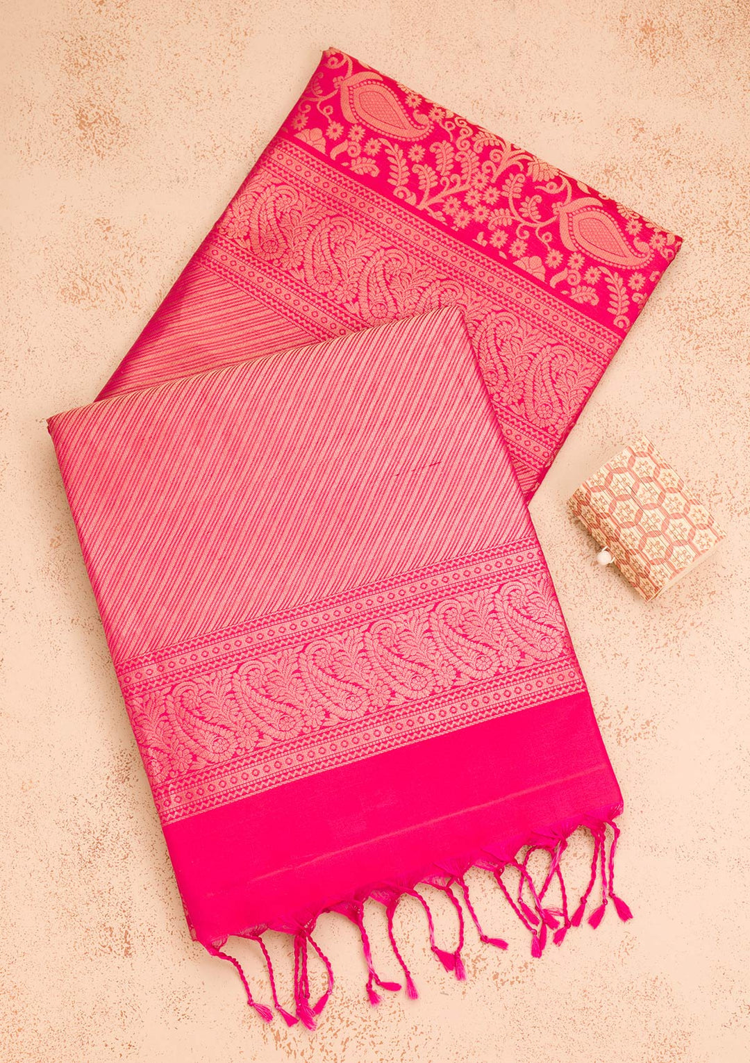 Red Zariwork Pure Silk Saree-Koskii