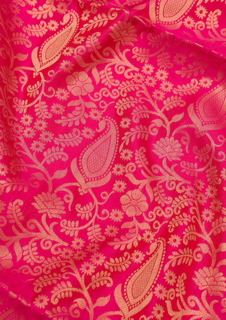 Red Zariwork Pure Silk Saree-Koskii