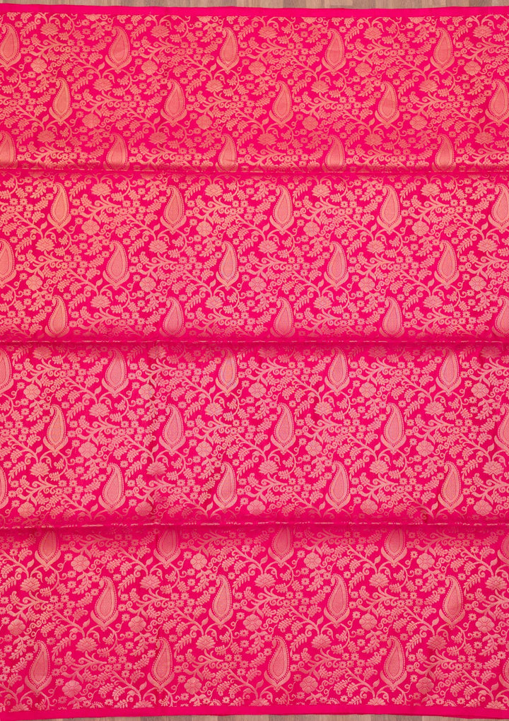 Red Zariwork Pure Silk Saree-Koskii