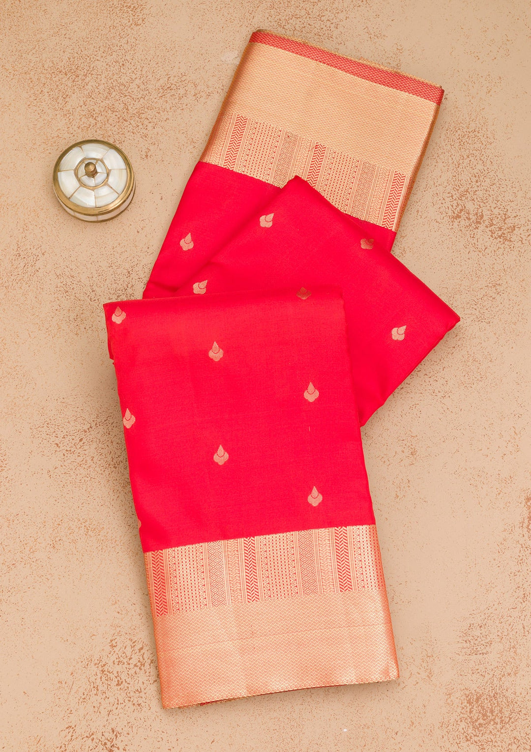 Red Zariwork Pure Silk Saree-Koskii