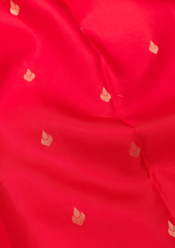 Red Zariwork Pure Silk Saree-Koskii