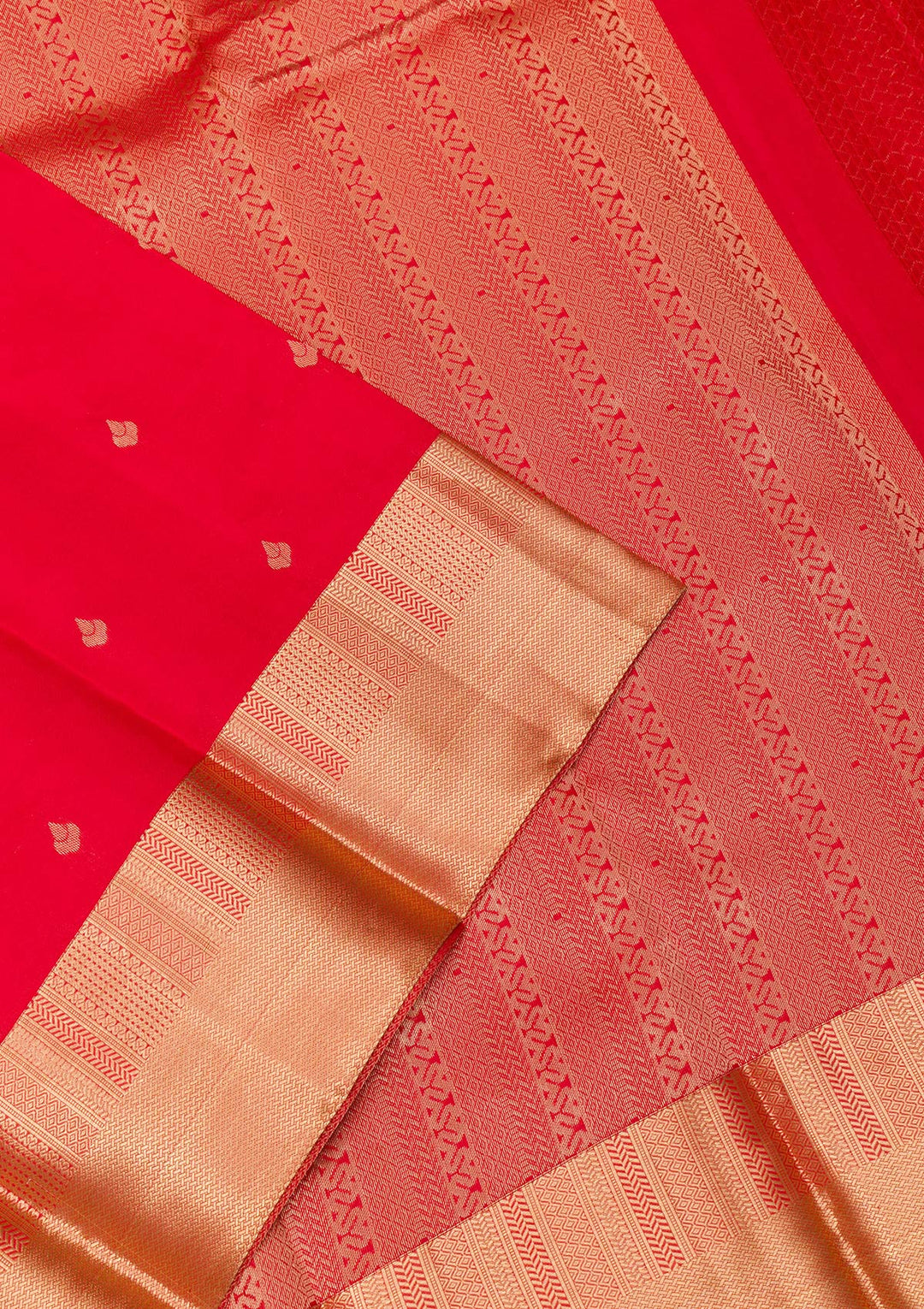 Red Zariwork Pure Silk Saree-Koskii