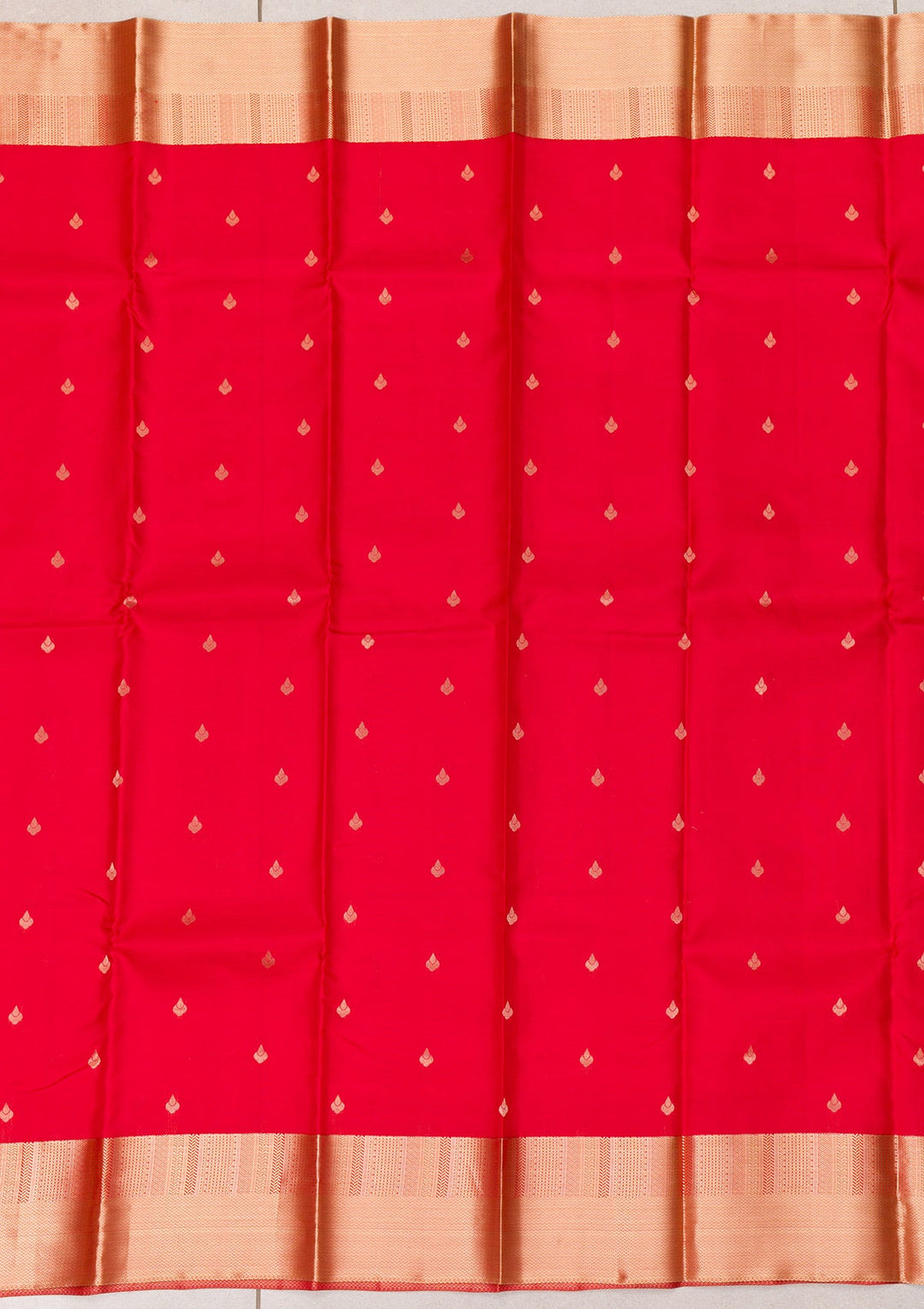 Red Zariwork Pure Silk Saree-Koskii