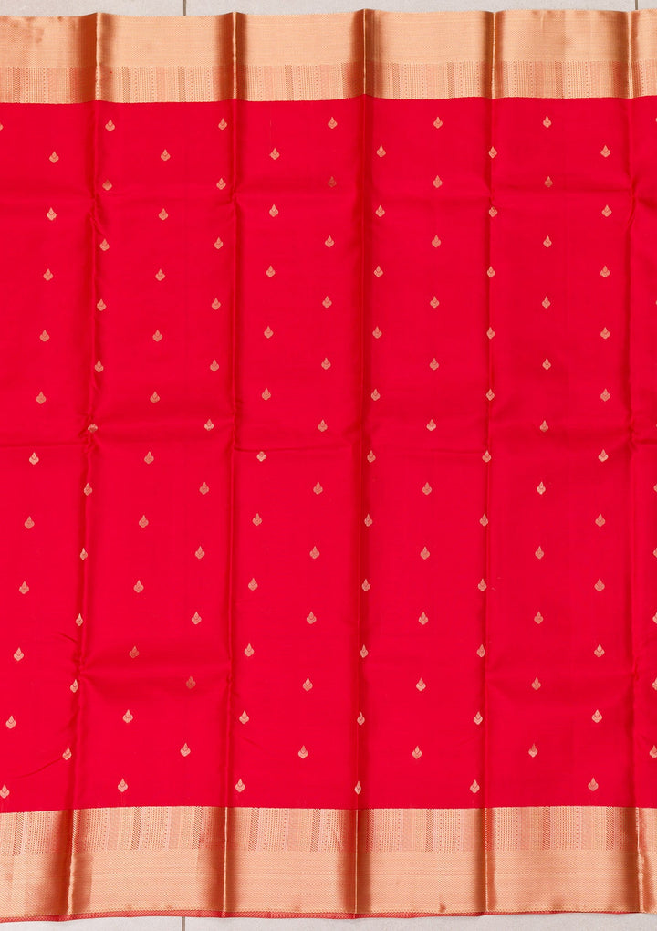 Red Zariwork Pure Silk Saree-Koskii