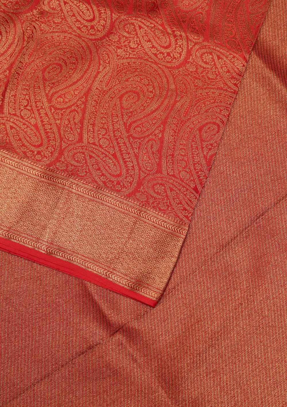 Red Zariwork Pure Silk Saree-Koskii