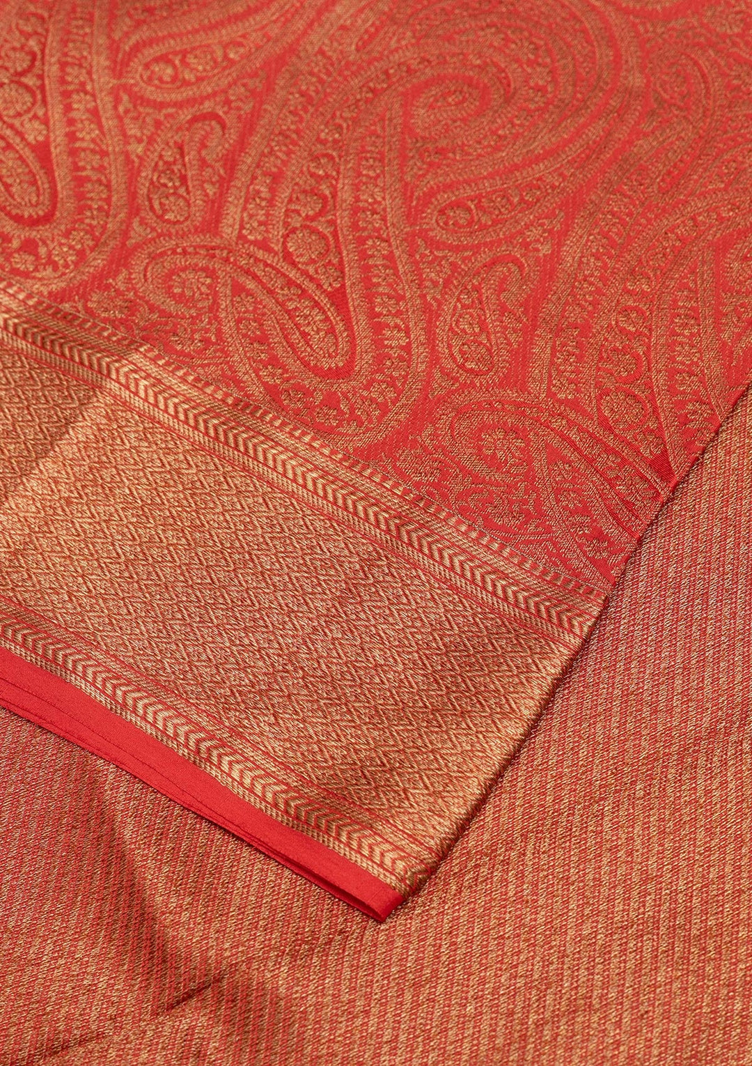 Red Zariwork Pure Silk Saree-Koskii