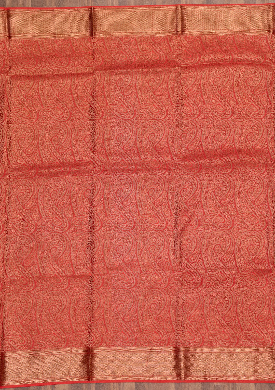 Red Zariwork Pure Silk Saree-Koskii