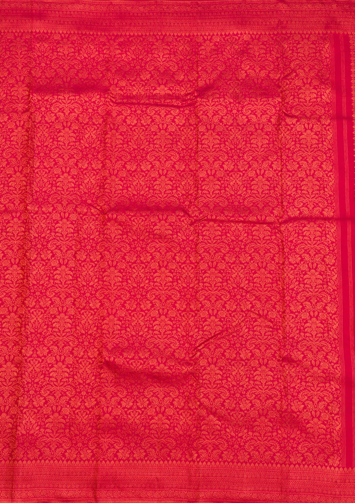 Red Zariwork Pure Silk Saree-Koskii