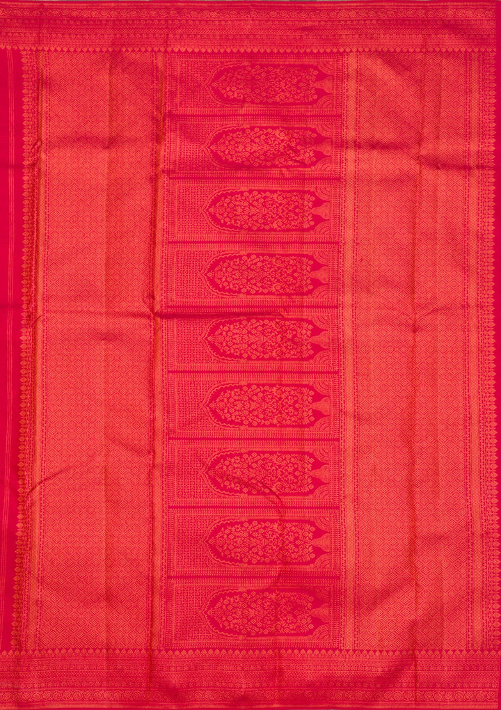 Red Zariwork Pure Silk Saree-Koskii