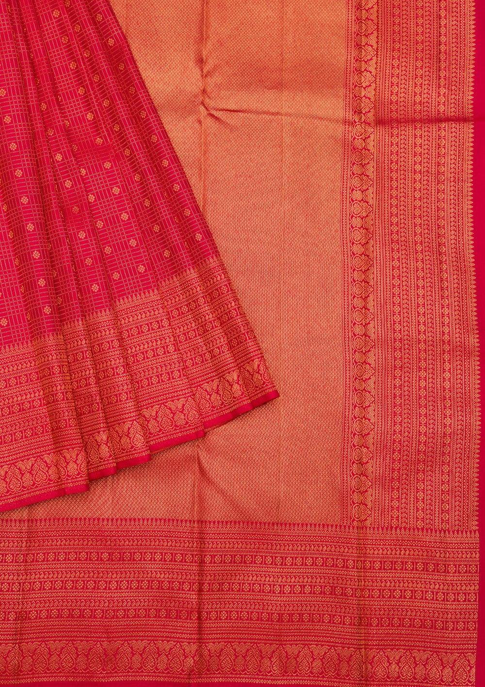 Red Zariwork Pure Silk Saree-Koskii