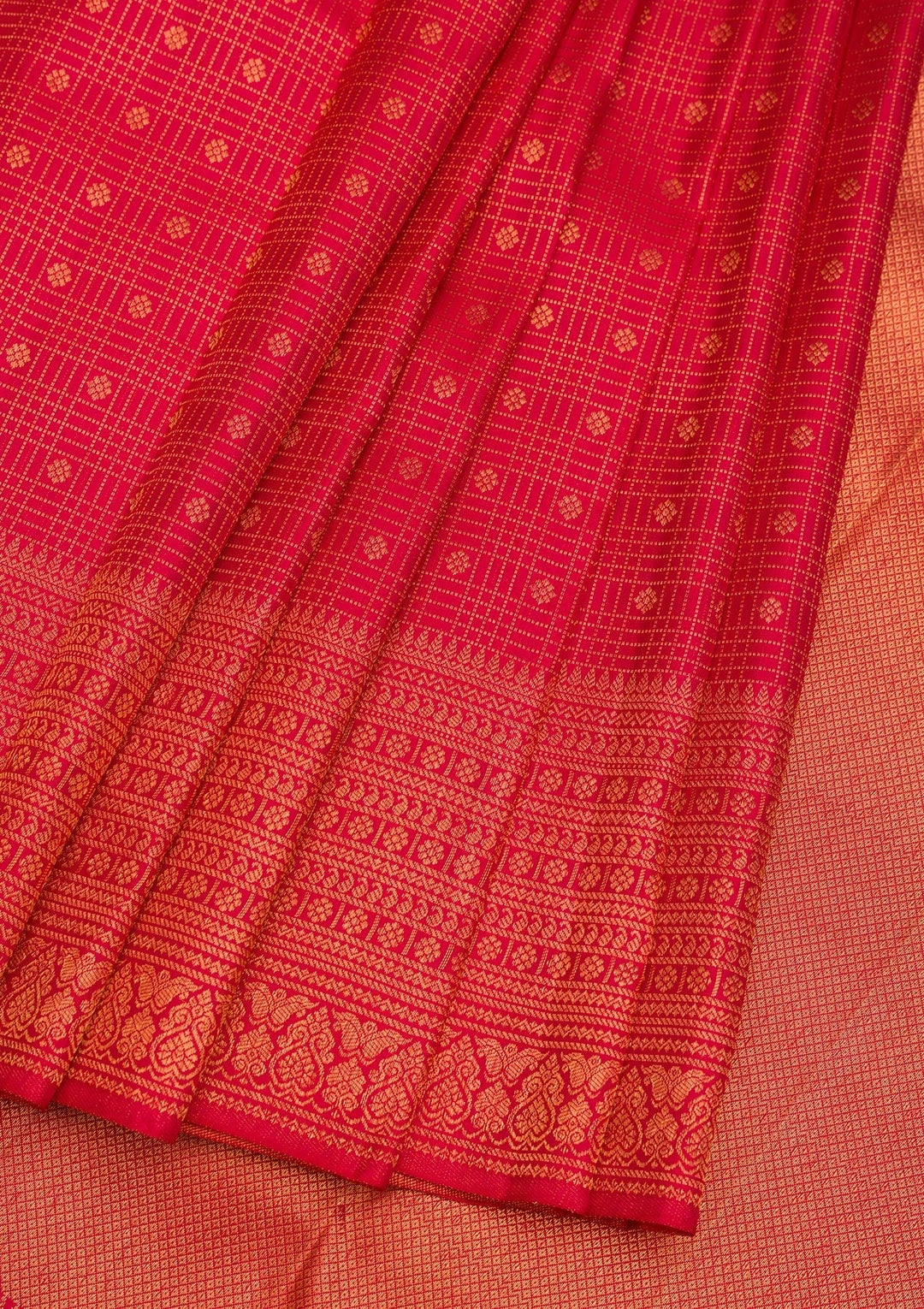 Red Zariwork Pure Silk Saree-Koskii