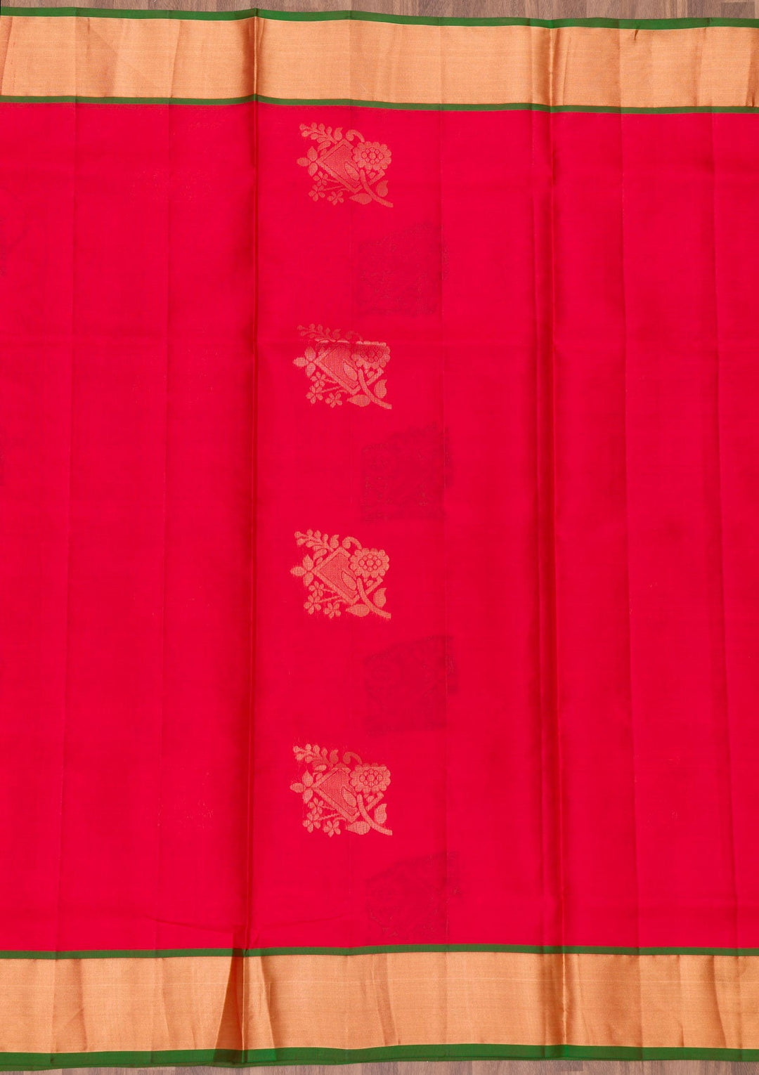 Red Zariwork Pure Silk Saree-Koskii