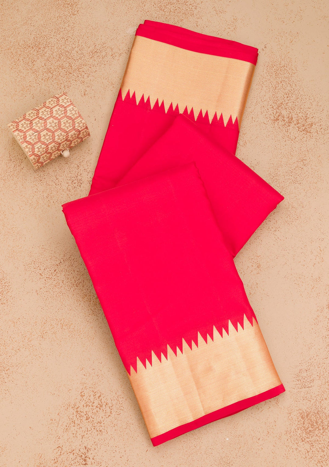 Red Zariwork Pure Silk Saree-Koskii