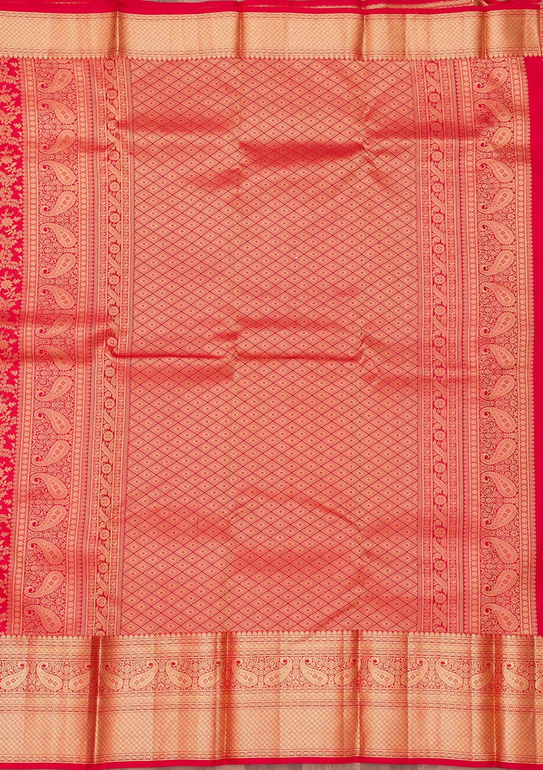 Red Zariwork Pure Silk Saree-Koskii