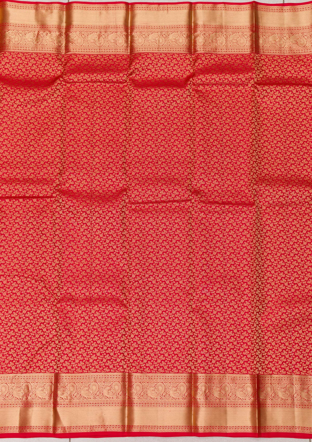 Red Zariwork Pure Silk Saree-Koskii