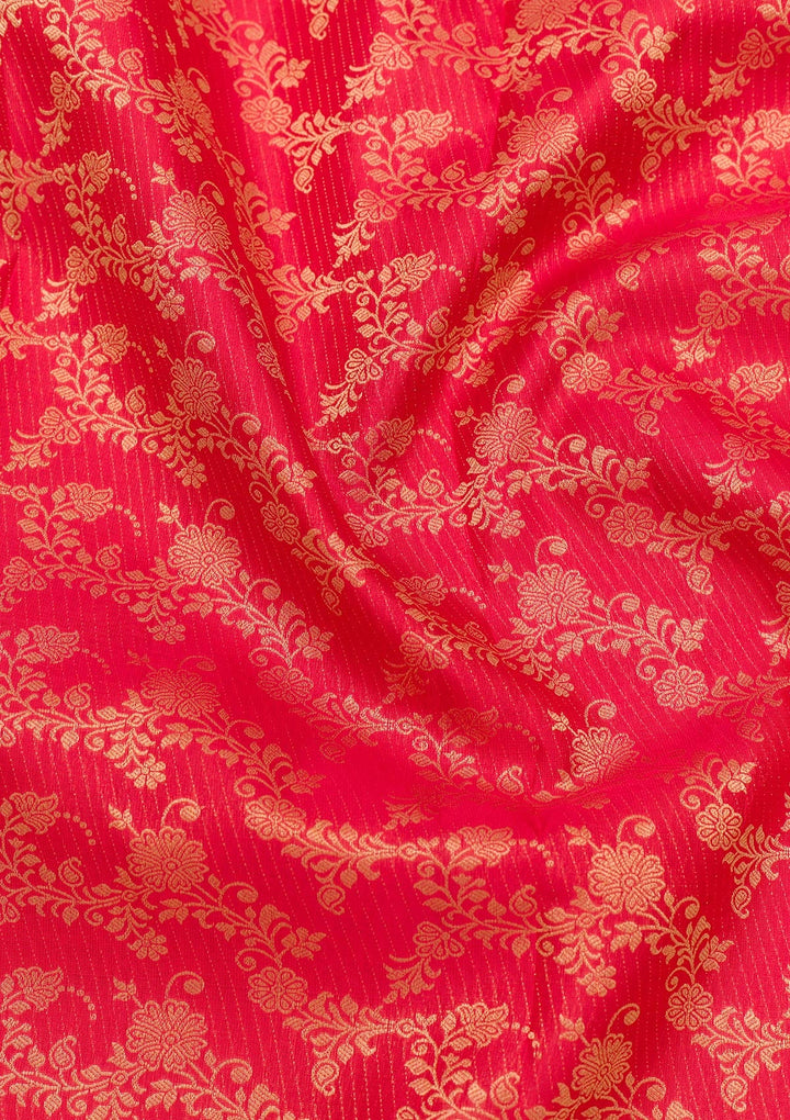 Red Zariwork Pure Silk Saree-Koskii
